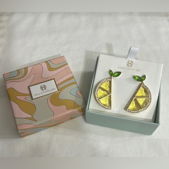 NWT ⚜️🍋⚜️ House of Harlow 1960 Lemon Earrings - Picture 9 of 14